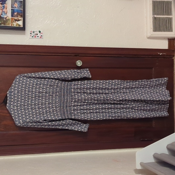 SCOTCH & SODA Blue & Cream Long Sleeve Jumpsuit All In One Size Medium - Picture 11 of 15